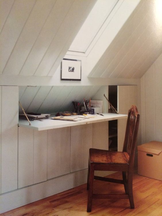 Loft conversion storage idea for desk