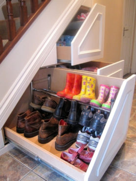 Under stair storage for shoes