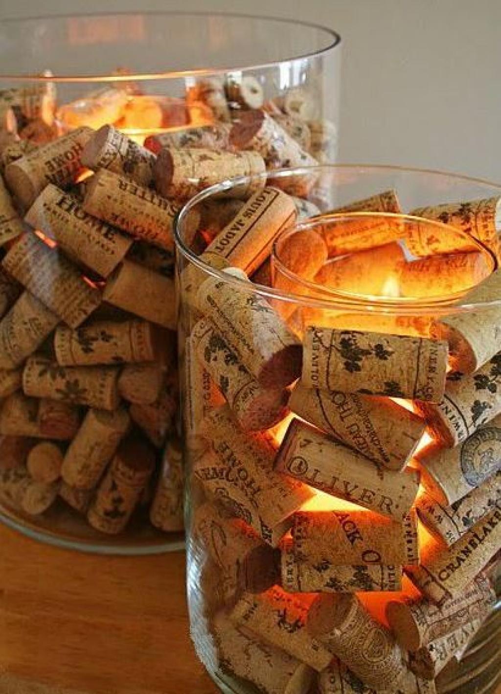 cork candle holders